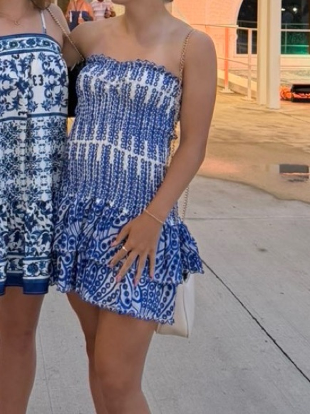 Blue Strapless Mini Dress